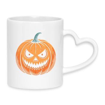 Snapping Pumpkin Halloween - Mug with Heart-Shaped Handle - white - Right