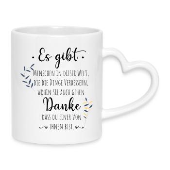 Cadeau d’adieu collègue employé merci - Mug avec anse en forme de cœur - blanc - Droite