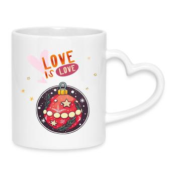 Weihnachtskugel - Tasse mit Herzhenkel - Weiß - Rechts