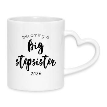 Zukünftige Stiefschwester  - Tasse mit Herzhenkel - Weiß - Rechts