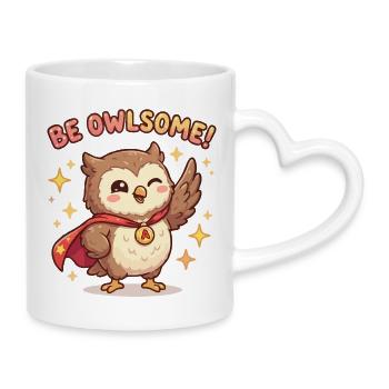 Sois la chouette super-héroïne - Mug avec anse en forme de cœur - blanc - Droite