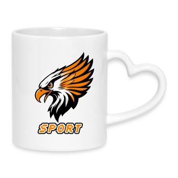 EAGLE SPORT RUNNING - Mug with Heart-Shaped Handle - white - Right