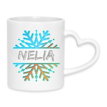 Nelia Nelia - Tasse mit Herzhenkel - Weiß - Rechts