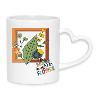 Image de fleur - Mug avec anse en forme de cœur - blanc - Droite