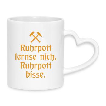 Ruhrpott lernse nich, Ruhrpott bisse. - Zollverein - Mug avec anse en forme de cœur - blanc - Droite
