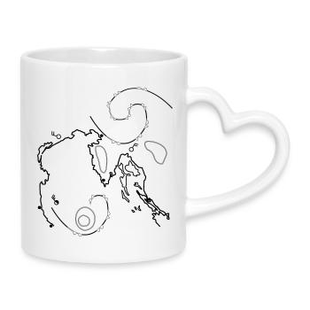 Seekarte Wetterkarte Landkarte Wasserstraße Tonnen - Tasse mit Herzhenkel - Weiß - Rechts