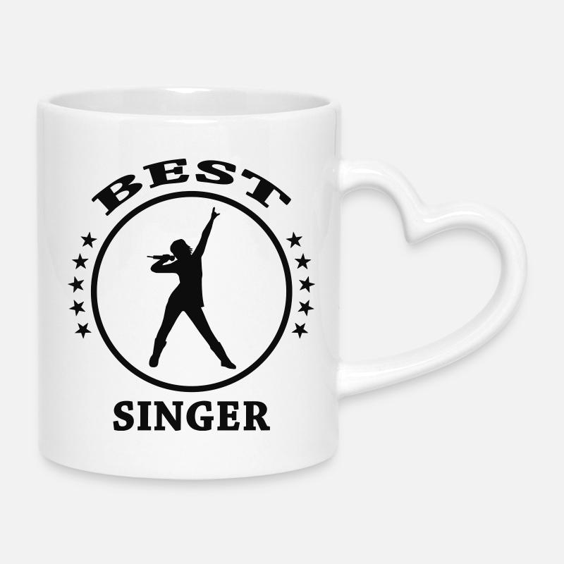 Chanteuse - Chanter - Chanson - Mug avec anse en forme de cœur - blanc