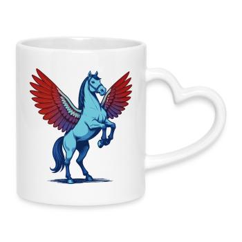 PEGASUS #2 – Tiere - Tasse mit Herzhenkel - Weiß - Rechts