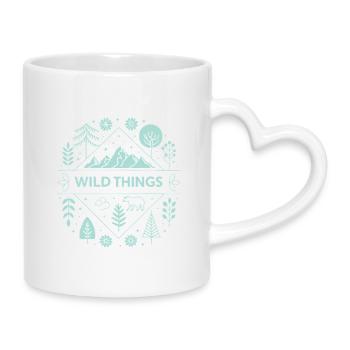 Wilde Wesen Wild und Berge - Tasse mit Herzhenkel - Weiß - Rechts