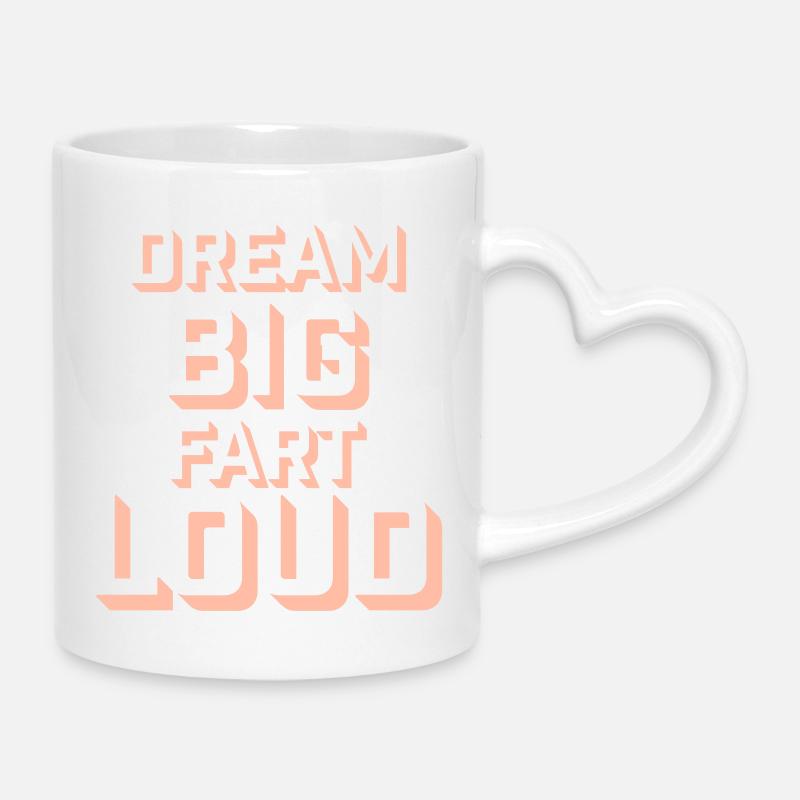 Rêve gros pet fort Drôle de motivation - Mug avec anse en forme de cœur - blanc