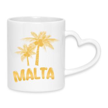 Malta - Tasse mit Herzhenkel - Weiß - Rechts