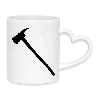 Hache de pompier - Mug avec anse en forme de cœur - blanc - Droite