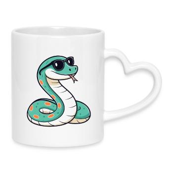Snake Casual Sonnenbrillen - Tasse mit Herzhenkel - Weiß - Rechts