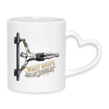 Golden Calisthenics Wrist Wraps - Mug with Heart-Shaped Handle - white - Right