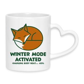 Renard d’hiver activé - Mug avec anse en forme de cœur - blanc - Droite