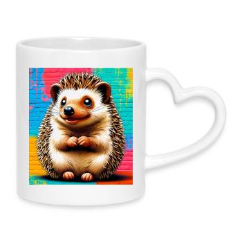Igel - Tasse mit Herzhenkel - Weiß - Rechts