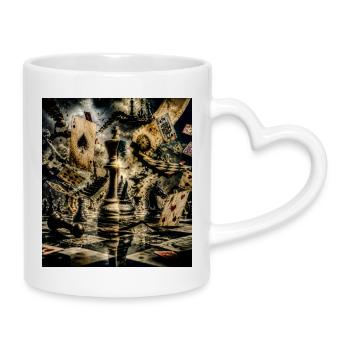 Surrealism Chess - Mug with Heart-Shaped Handle - white - Right