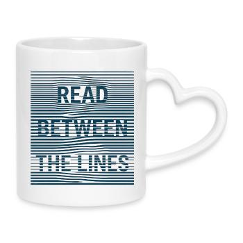 Read Between - Tasse mit Herzhenkel - Weiß - Rechts