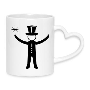 Magician Wizard - Mug with Heart-Shaped Handle - white - Right