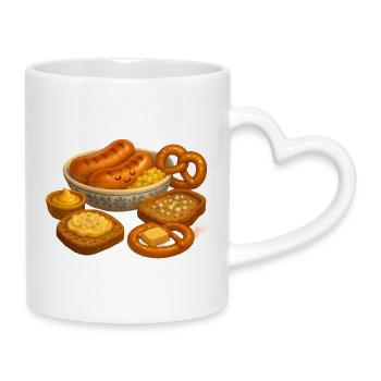 Sausage plate - Mug with Heart-Shaped Handle - white - Right