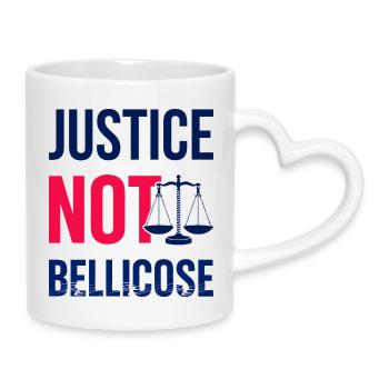 JUSTICE_NOT_BELLICOSE - Mug with Heart-Shaped Handle - white - Right