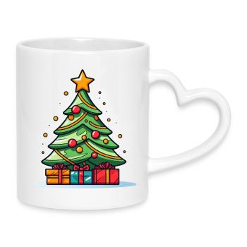 Arbre de Noël vibrant avec splendeur de cadeaux - Mug avec anse en forme de cœur - blanc - Droite