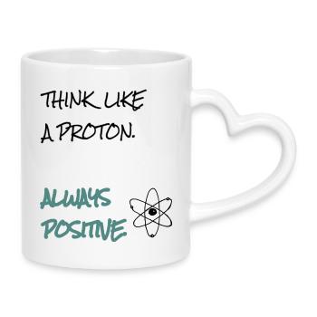 Abstraktes Motivationsdesign Positivität - Tasse mit Herzhenkel - Weiß - Rechts