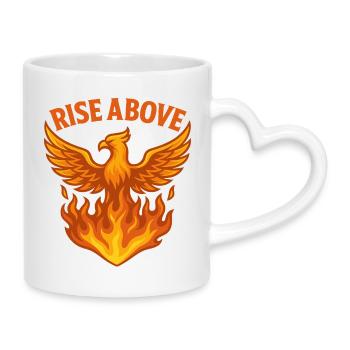 Motif Phénix S’Élever Au-dessus Du Feu - Mug avec anse en forme de cœur - blanc - Droite