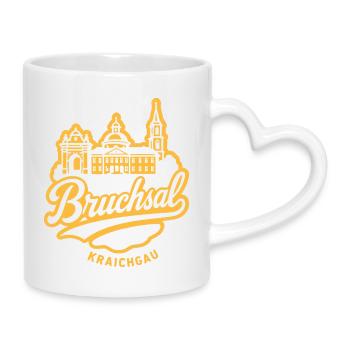 Bruchsal Kraichgau Illustration Design - Tasse mit Herzhenkel - Weiß - Rechts