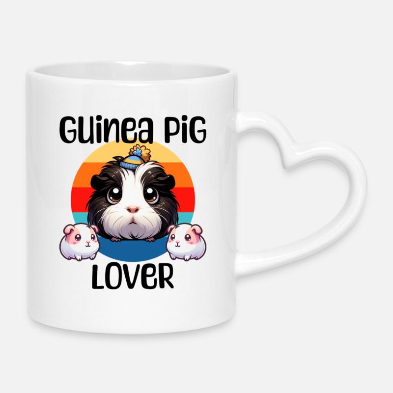 Amateur de cochons d’Inde - Mug avec anse en forme de cœur - blanc