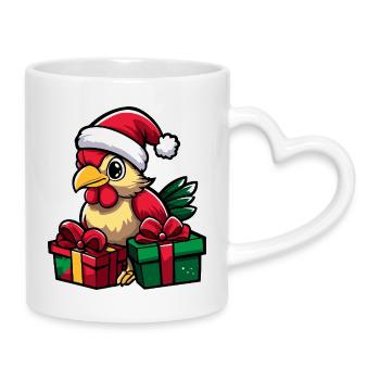 Cadeaux de Noël du Coq - Mug avec anse en forme de cœur - blanc - Droite