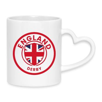England Derby Shield Crest - Mug with Heart-Shaped Handle - white - Right