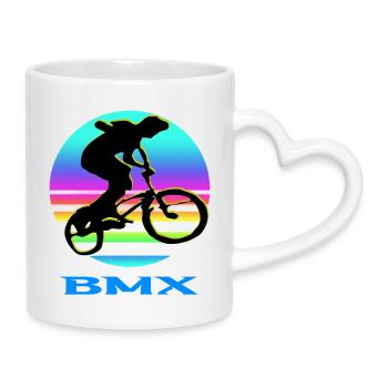 BMX Bike - Tasse mit Herzhenkel - Weiß - Rechts