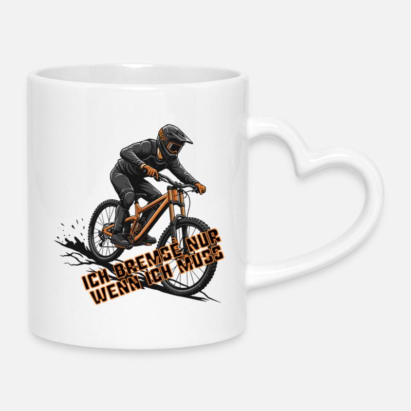 Cadeau de design de VTT pour descente - Mug avec anse en forme de cœur - blanc