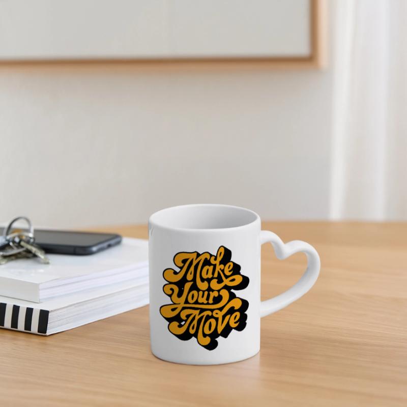 Make Your Move Retro-Skript Tasse mit Herzhenkel