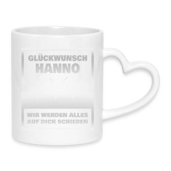 Geschenk für Hanno - Tasse mit Herzhenkel - Weiß - Rechts
