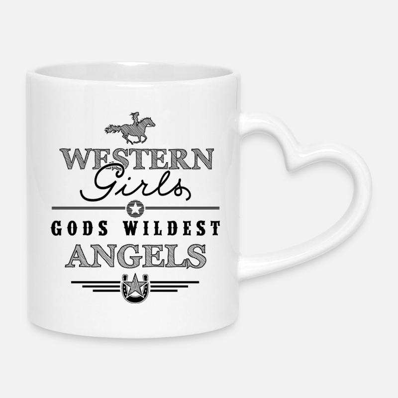 Western Girls - Guds vildeste engle - Krus med hjertehank - hvid