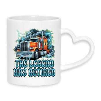 Chauffeur de semi-remorque Trucker Reitred - Mug avec anse en forme de cœur - blanc - Droite