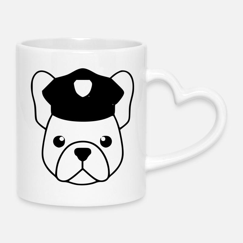 Chef de flic français - Mug avec anse en forme de cœur - blanc