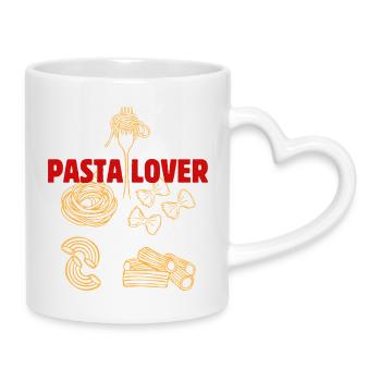 Pasta Liebhaber Muster - Tasse mit Herzhenkel - Weiß - Rechts