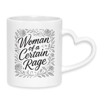 Rage : Déclaration pour les femmes féministes fortes - Mug avec anse en forme de cœur - blanc - Droite