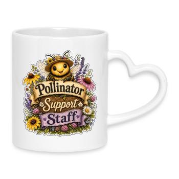 Équipe de soutien aux pollinisateurs - Mug avec anse en forme de cœur - blanc - Droite