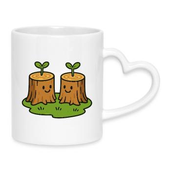 New Growth, Same Roots - Mug with Heart-Shaped Handle - white - Right