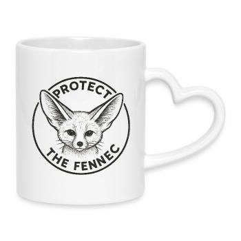 Protéger le Fennec - Mug avec anse en forme de cœur - blanc - Droite