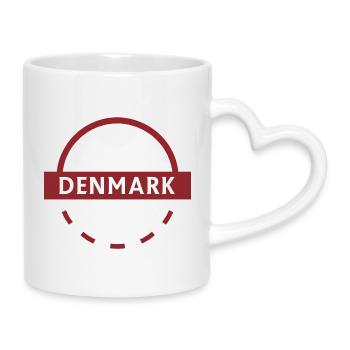 Emblème du demi-cercle du Danemark - Mug avec anse en forme de cœur - blanc - Droite