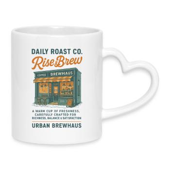 Rise & Brew Design de café urbain - Mug avec anse en forme de cœur - blanc - Droite