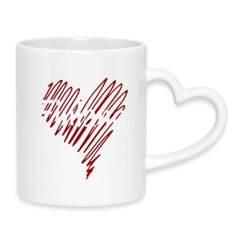 I love Finland, Finnish pride - Mug with Heart-Shaped Handle - white - Right
