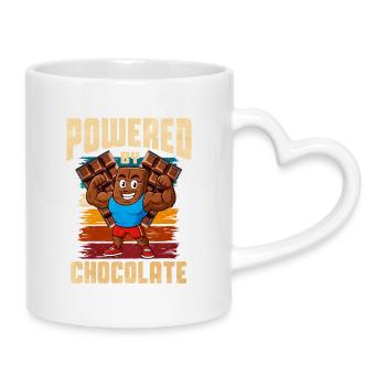 Powerful chocolate bar motif - Mug with Heart-Shaped Handle - white - Right