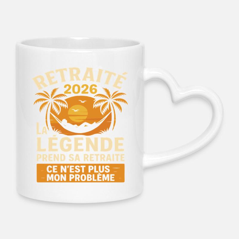 Retraite 2026 ce n’est plus mon problème  - Mug avec anse en forme de cœur - blanc