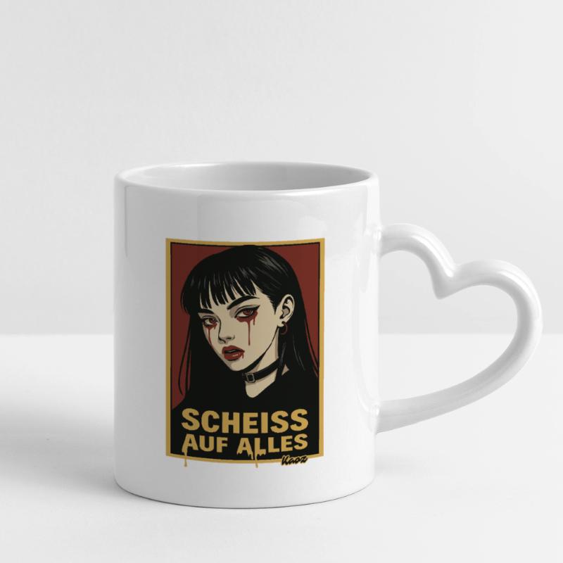 Fille gothique emo avec déclaration Mug avec anse en forme de cœur